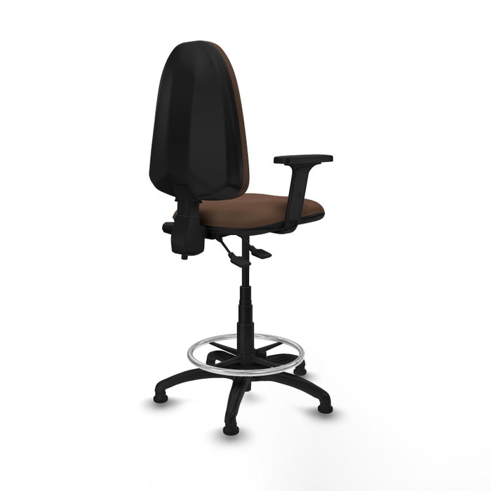 PIQUERAS Y CRESPO Taburete Aýna con brazos 2D y mecanismo de doble maneta, Marrón oscuro