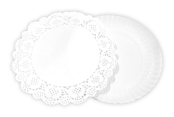 Algon Set 4 Bandejas Redondas con Blonda 16 cm (48 Unidades)