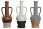 DKD Home Decor Set de 3 Jarrones de Porcelana Surtidos en Gris, Terracota y Blanco