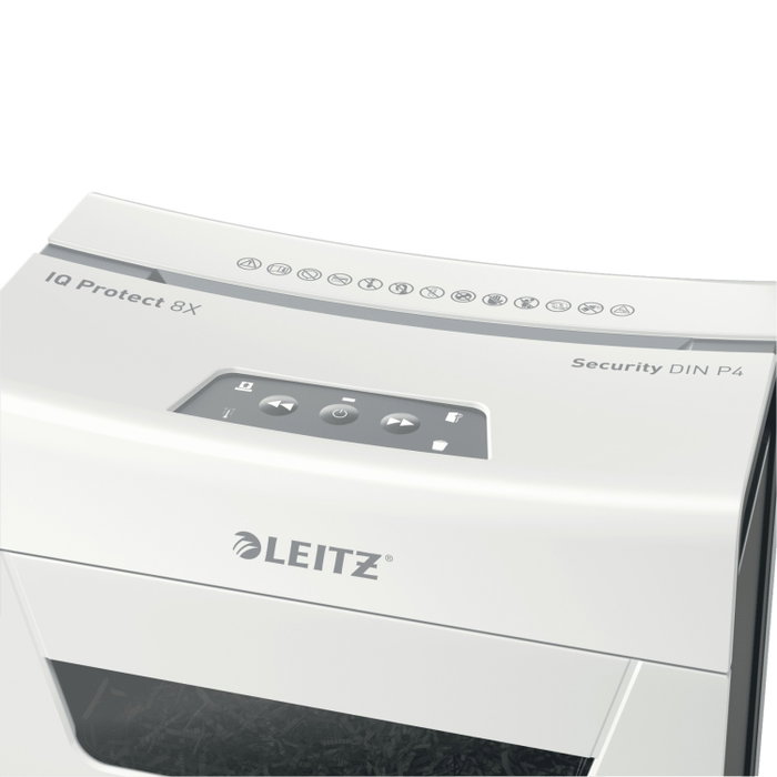 LEITZ Protect 8X Destructora de Documentos con Corte de Partículas, Blanco