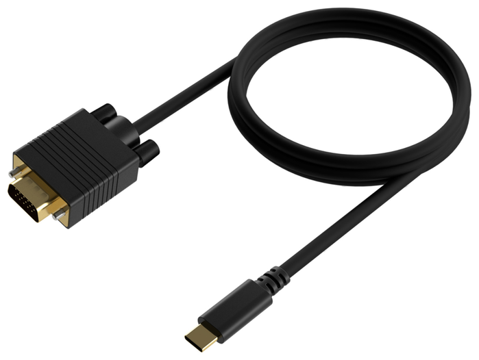 Aisens Cable Conversor USB-C a VGA, 0.8m, Negro