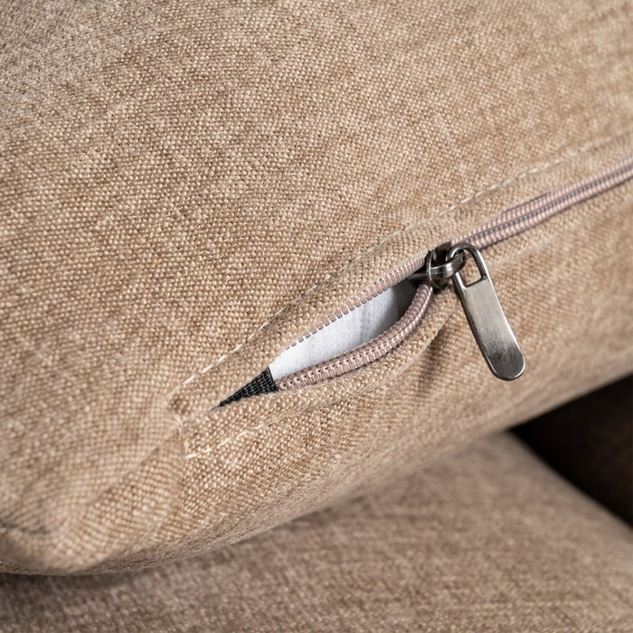 Sofá 3 Plazas Marrón Claro Tejido-Metal 229 X 92 X 88 cm Sofá 3 Plazas Marrón Claro Tejido-Metal 229 X 92 X 88 cm