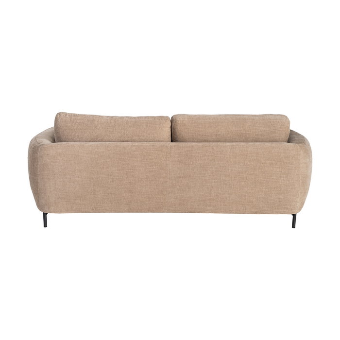 Sofá 3 Plazas Marrón Claro Tejido-Metal 229 X 92 X 88 cm Sofá 3 Plazas Marrón Claro Tejido-Metal 229 X 92 X 88 cm