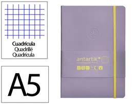 Antartik Cuaderno A5 Tapa Blanda Hojas Cuadriculadas Morado y Amarillo 80 Hojas 80gr FSC