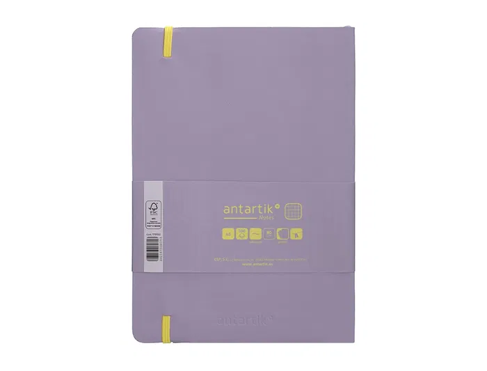 Antartik Cuaderno A5 Tapa Blanda Hojas Cuadriculadas Morado y Amarillo 80 Hojas 80gr FSC