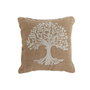 DKD Home Decor Surtido de 2 Cojines de Yute Diseño Árbol Marrón y Blanco