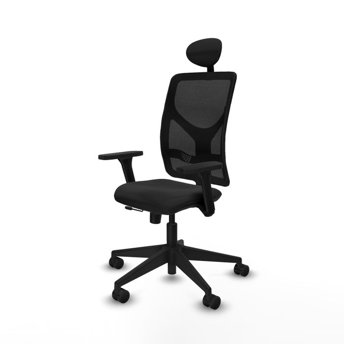 PIQUERAS Y CRESPO Silla de oficina Motilla con mecanismo Sincro/Traslack, Similpiel Negro