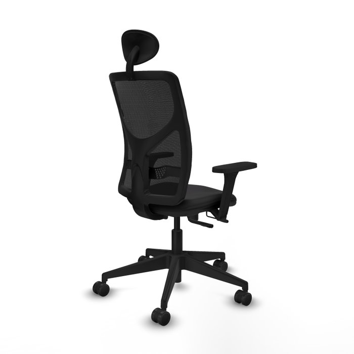 PIQUERAS Y CRESPO Silla de oficina Motilla con mecanismo Sincro/Traslack, Similpiel Negro