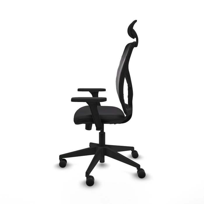 PIQUERAS Y CRESPO Silla de oficina Motilla con mecanismo Sincro/Traslack, Similpiel Negro