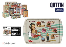 Quttin Bandeja Metal 38 cm x 24 cm x 1.5 cm (12 Unidades)