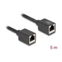 DeLOCK 90333 Cable de Extensión de Red RJ45 Hembra a Hembra Cat6a S/FTP 5 m Negro