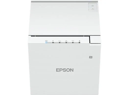 Epson TM-M30III - Impresora de recibos térmica inalámbrica, 203 x 203 DPI, color blanco, con conexión USB + Ethernet y compatibilidad con Windows, Mac, Android e iOS