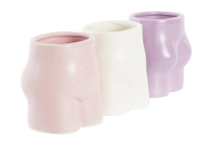 DKD Home Decor Vela Blanco Rosa 7 x 10 x 9 cm (12 Unidades) Cera Parafina