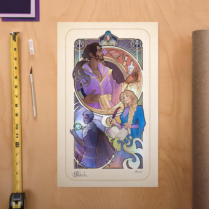 Critical Role Litografia Matthew Mercer: 10th Anniversary Art Nouveau Illustrations 46 x 28 cm- sin marco