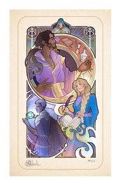 Critical Role Litografia Matthew Mercer: 10th Anniversary Art Nouveau Illustrations 46 x 28 cm- sin marco