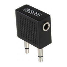 SKROSS Airplane Audio Adapter 3.5mm Conector Macho-Macho Negro para Avión