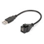 Digitus Módulo Keystone USB A 2.0 con Cable de 16 cm, Negro