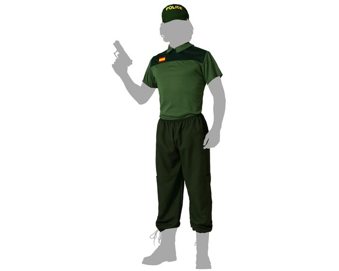 Disfraz Guardia Civil Hombre Adulto Camiseta Verde XXL Pantalón Gorra Disfraz Guardia Civil Hombre Adulto Camiseta Verde XXL Pantalón Gorra