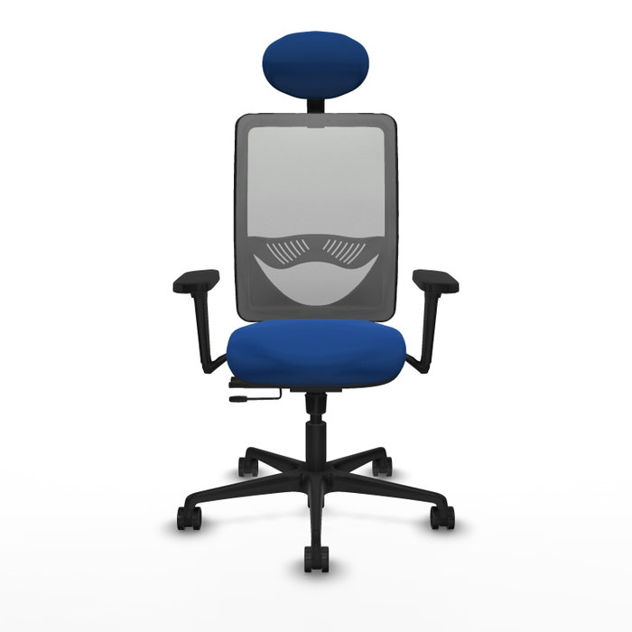 PIQUERAS Y CRESPO Silla de oficina Zulema con mecanismo Sincro/Traslack, Azul y Gris