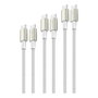 4smarts Cable USB-C a USB-C 60W 3 unidades Blanco/Plata 540621 - Compatible con iPhone 15, Pixel 8, Laptop, Smartphone, Tablet, Plug and Play, Nylon Trenzado