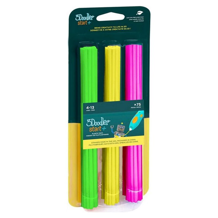 3Doodler Filamento Start+ Neon Glow, 75 Unidades, Verde Rosa Amarillo, 1 g, Plástico Compostable, Compatible con 3Doodler Start y 3D Build&Play 3Doodler Filamento Start+ Neon Glow, 75 Unidades, Verde Rosa Amarillo, 1 g, Plástico Compostable, Compatible con 3Doodler Start y 3D Build&Play