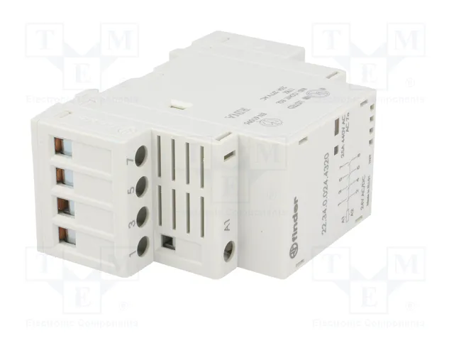 FINDER Contactor de instalación 4 polos 25A 24VAC/24VDC FINDER Contactor de instalación 4 polos 25A 24VAC/24VDC