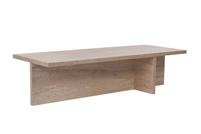 Nordure Harbor Mesa de Café de Travertino 120cm x 45cm x 30cm Tablero de Partículas Melamina Nordure Harbor Mesa de Café de Travertino 120cm x 45cm x 30cm Tablero de Partículas Melamina