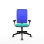 PIQUERAS Y CRESPO Silla de oficina Motilla con mecanismo Sincro, Turquesa y Azul
