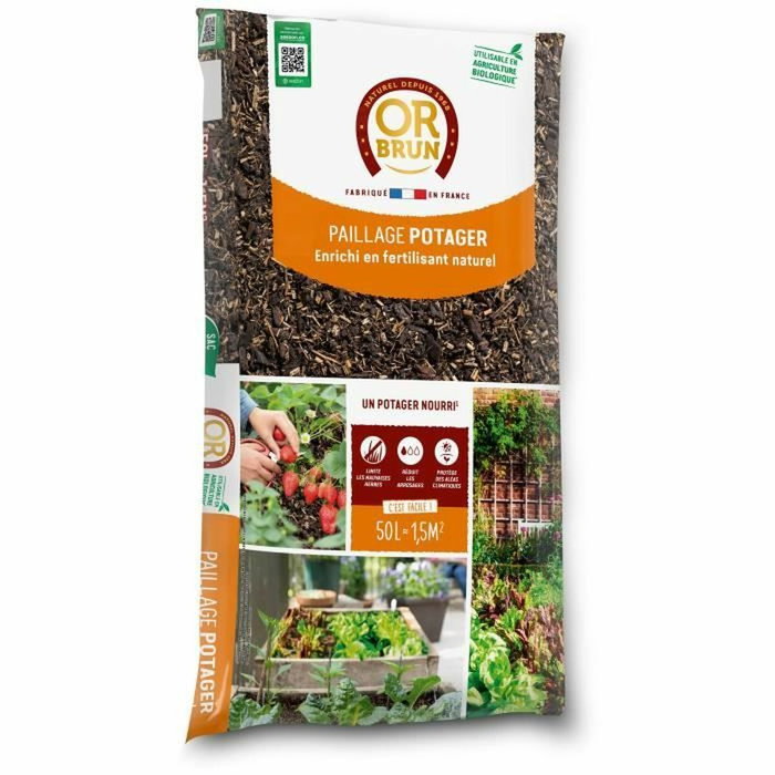 Or Brun OBRPFPO50N Abono Vegetal 4 Acciones - Marrón Dorado - 50 L Or Brun OBRPFPO50N Abono Vegetal 4 Acciones - Marrón Dorado - 50 L
