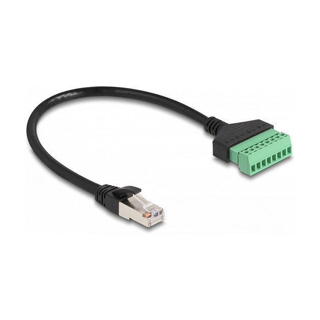 DeLOCK Adaptador de cable RJ45 Cat.6 de macho a bloque de terminales 30 cm, 2 piezas DeLOCK Adaptador de cable RJ45 Cat.6 de macho a bloque de terminales 30 cm, 2 piezas