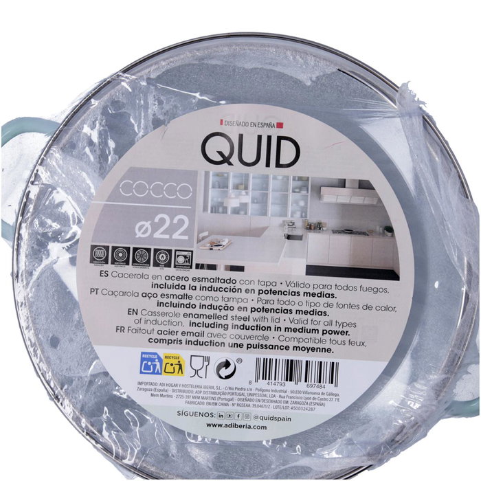 Cacerola Acero Esmaltado Cocco Quid 22 cm - 2,8 L (6 Unidades)
