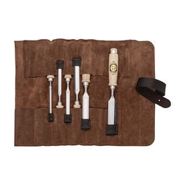 Kirschen 1171002 Juego de Cinceles 6 Piezas en Ledertasche (6, 10, 12, 16, 20, 26 mm), Acero al Carbono, Alemania