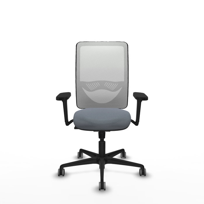 PIQUERAS Y CRESPO Silla de oficina Zulema con mecanismo Sincro, Gris y Blanco