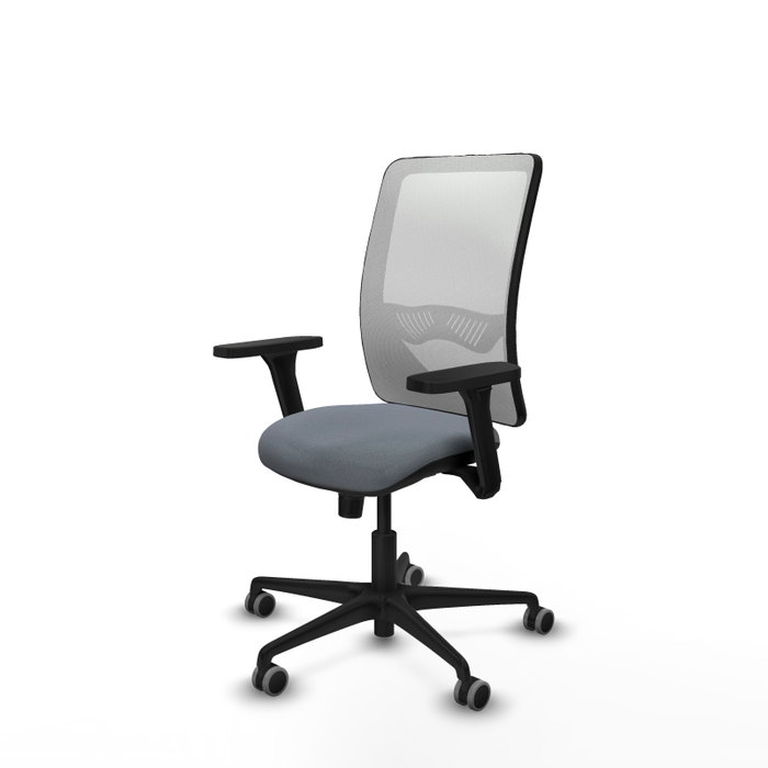 PIQUERAS Y CRESPO Silla de oficina Zulema con mecanismo Sincro, Gris y Blanco