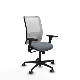 PIQUERAS Y CRESPO Silla de oficina Zulema con mecanismo Sincro, Gris y Blanco