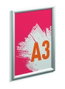 Durable Expositor mural con marco A3 plata