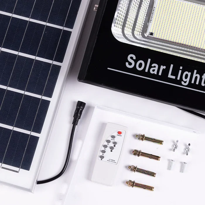 BX3 LIGHT Proyector LED Solar 200W 6500K con Panel Solar y Control Remoto, IP65, Batería Integrada, para Exterior - Modelo BX3-SOLARFL-200W-01