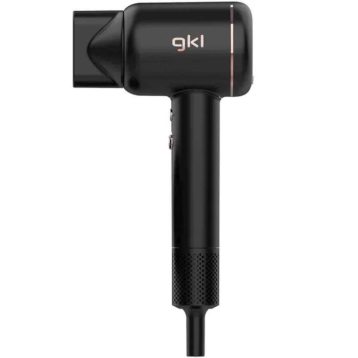 GrunKEL ONYX SMART Secador Pelo 1600W Iónico Negro, Motor BLDC, 3 Velocidades & 4 Temperaturas, Display LED, Ligero, Incluye Difusor y Concentrador Magnético