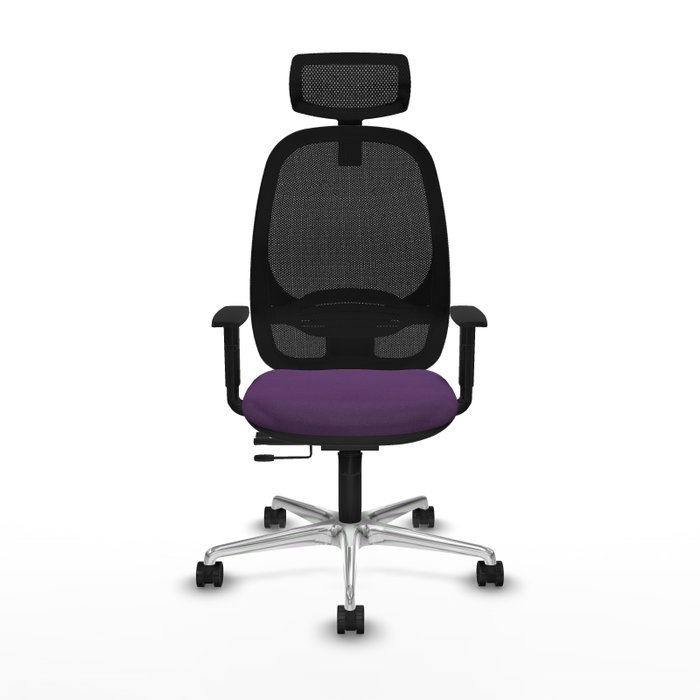 PIQUERAS Y CRESPO Silla de oficina Cilanco con mecanismo Sincro/Traslack, Morado y Negro