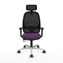 PIQUERAS Y CRESPO Silla de oficina Cilanco con mecanismo Sincro/Traslack, Morado y Negro