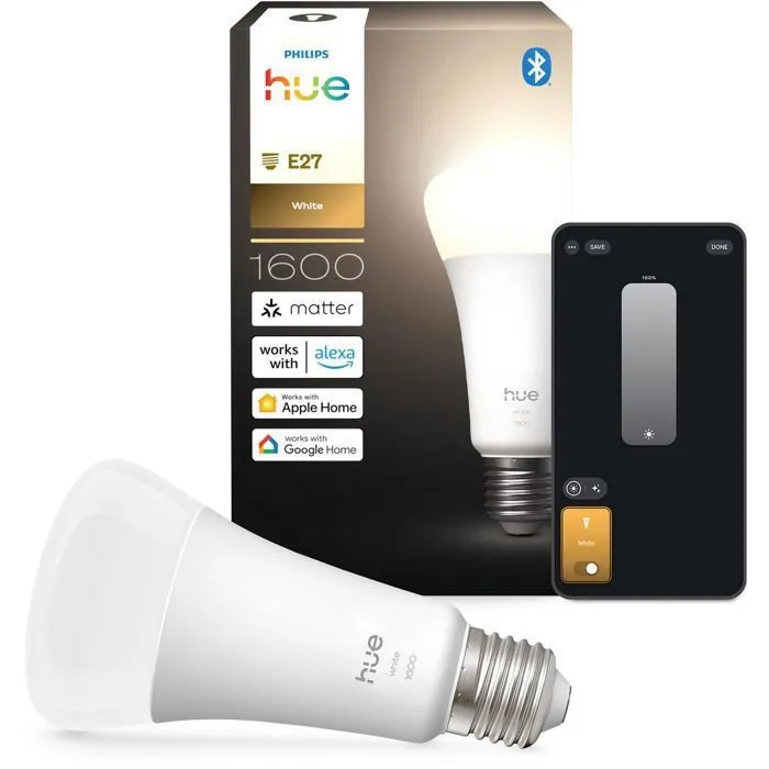 Philips Hue Bombilla LED Conectada A67, Luz Blanca Cálida 2700K, E27 13.5W 1600 Lúmenes, AABUO53053 Philips Hue Bombilla LED Conectada A67, Luz Blanca Cálida 2700K, E27 13.5W 1600 Lúmenes, AABUO53053