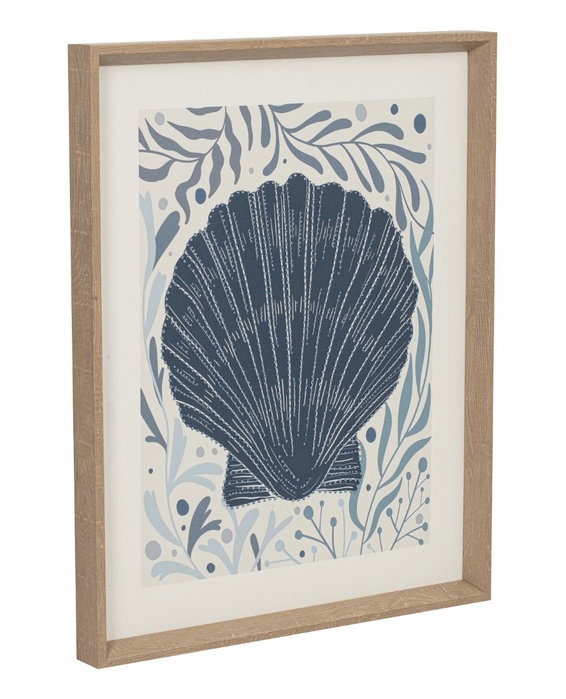 DKD Home Decor Cuadro Lienzo con Relieve de Concha 40x50 cm Surtido de 2