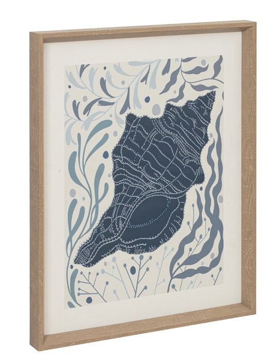 DKD Home Decor Cuadro Lienzo con Relieve de Concha 40x50 cm Surtido de 2