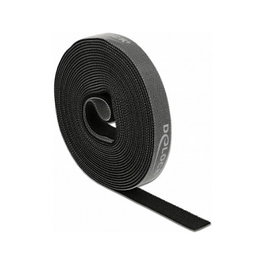 DeLOCK Cinta de gancho y bucle en rollo L 5 m x AN 15 mm negro