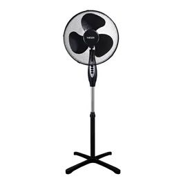Haeger Ventilador de Pie SF-16B.012A, Negro, 40 cm, 3 Velocidades, Flujo de Aire 4462.2 m³/h, 130 cm de Altura Ajustable, 90° Oscilación