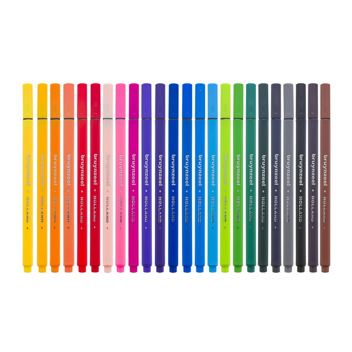 BRUYNZEEL Rotuladores de punta fina de 0,4 mm, estuche de 24 unidades
