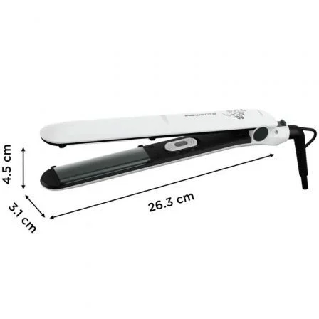 Rowenta SF1628F0 Plancha para el Pelo Easyliss Pure Collection, Alisa y Riza 200°C, Revestimiento Cerámico Turmalina, Blanca y Negra