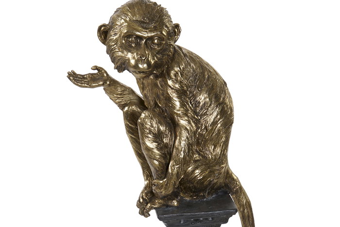 DKD Home Decor Figura Colonial Mono Dorado 21 x 105 x 32 cm