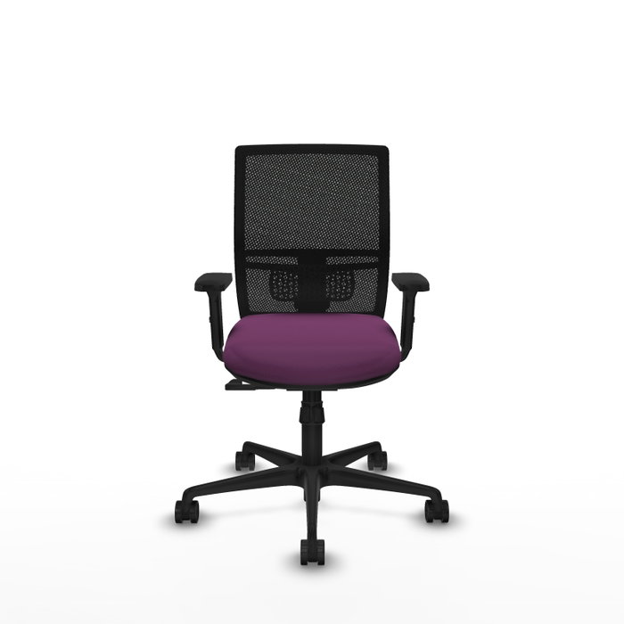 PIQUERAS Y CRESPO Silla de oficina Yunquera con mecanismo Sincro, Morado y Negro