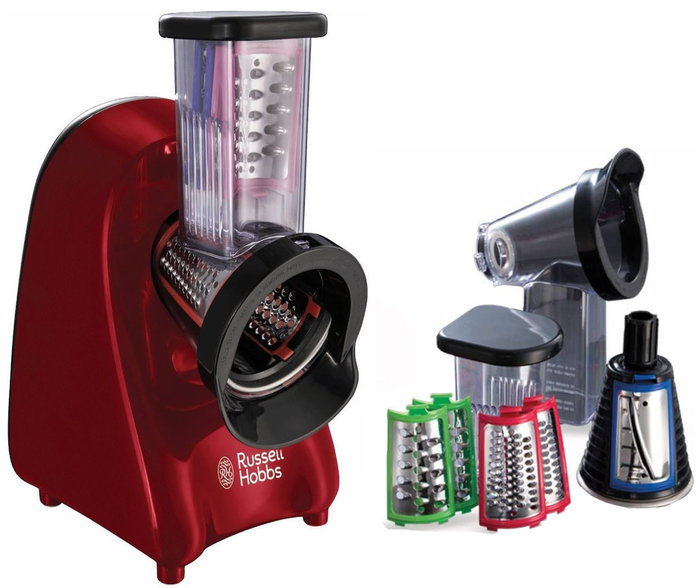Russell Hobbs Slice & Go Desire Cortador y Rallador Rojo y Negro